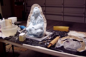 Front side of sculpture ready for mother mold.