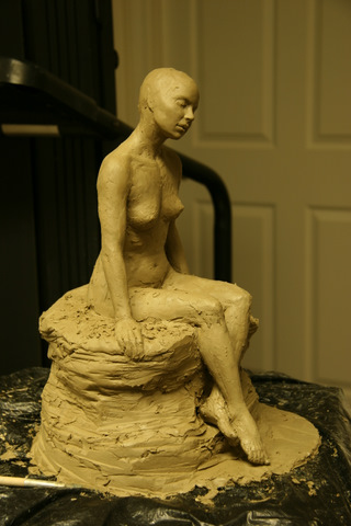 Side view of lady resting.