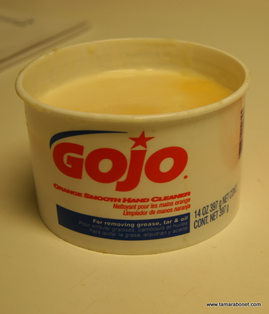 Gojo smooth hand cleaner works great for smoothing wax!